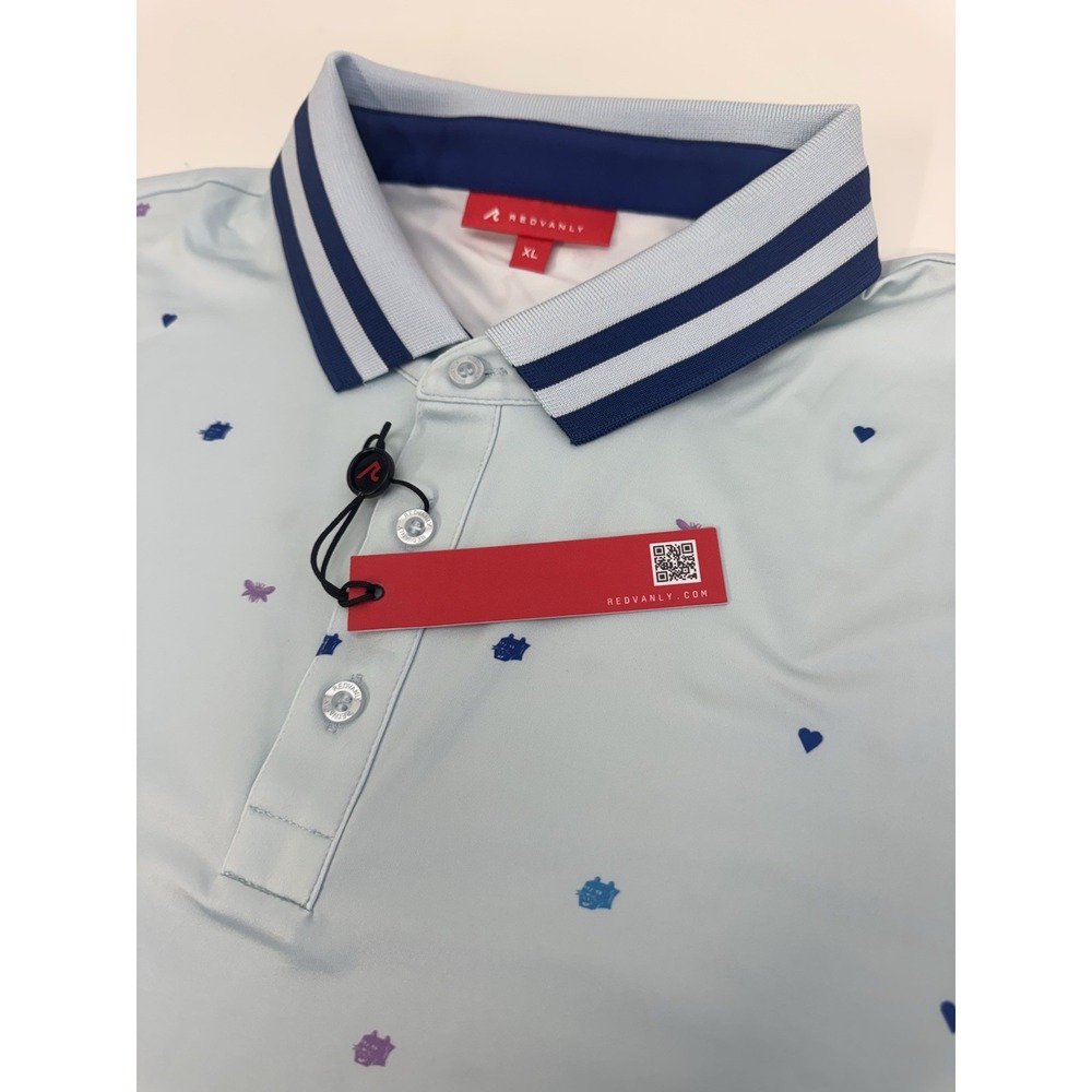 NWT Redvanly LANGHAM Print Performance Golf Polo Shirt ‎ XL $105